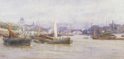 Navires sur la Tamise - Charles William Wyllie